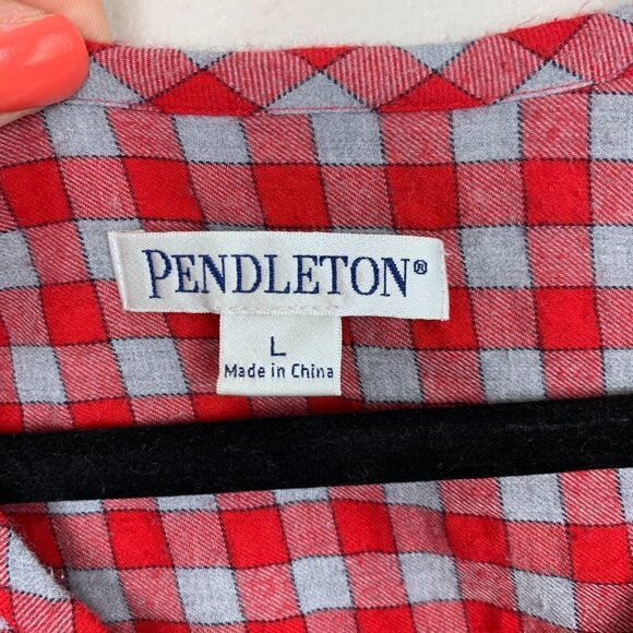 Pendleton Red Flannel Tunic Top - Size Large - Picture 2 of 7